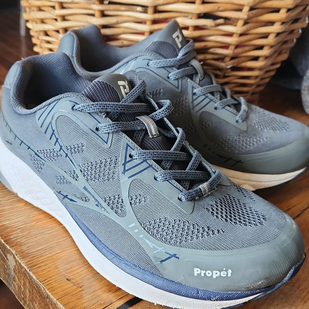 Propet One LT Gray Trainers Ortholite Gym Running Shoes Sneakers Gray sz 11 Wide